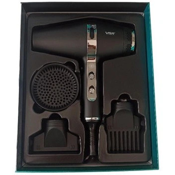 سشوار حرفهای وی جی آر مدل V-451 با باد سرد و متمرکز کننده